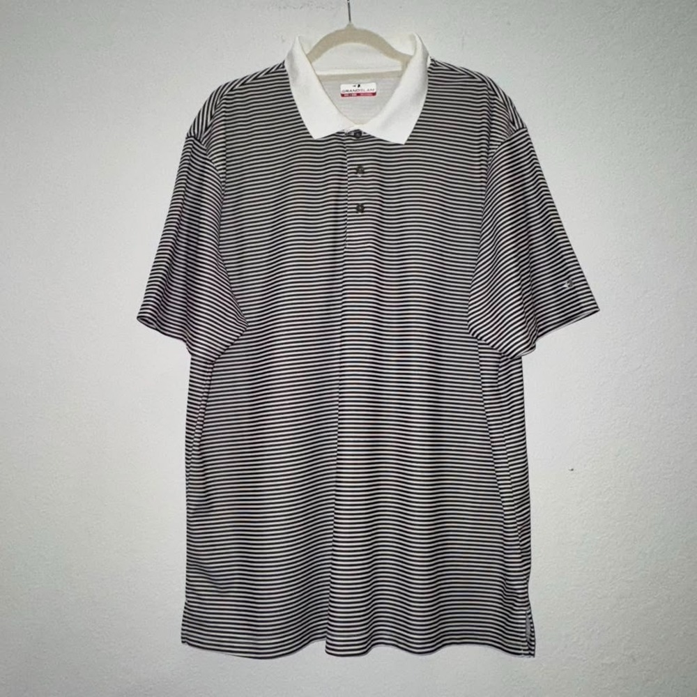 Grandslam Mens Sz XXL Striped Short Sleeves Shirt Casual Golf Athleisure Casual